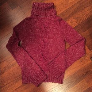 DKNY Magenta Turtleneck Sweater